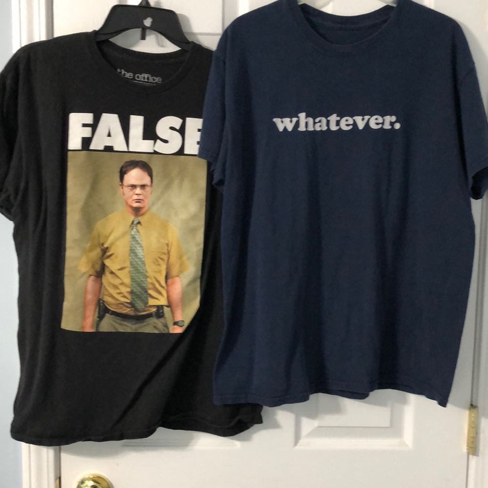 2 tee shirts size Large 1 navy blue 1 black